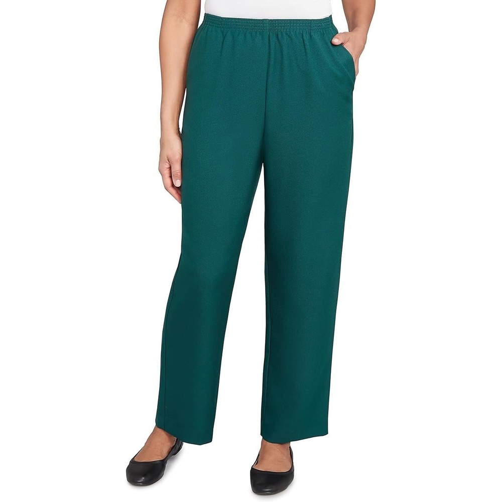 Alfred Dunner women's All Around Elastic Poly Accord Pants - Emerald - 22W